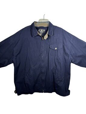 Vintage J. Riggings Mens Navy Blue Cotton Zip-Up Jacket Size XL Workwear
